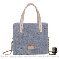 Sac Main Femme Cuir Souple - modèle Gris / 19x18x6cm - Sac Roche ™