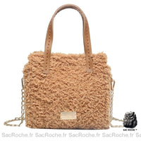 Sac Main Femme Cuir Souple - modèle Marron / 19x18x6cm - Sac Roche ™