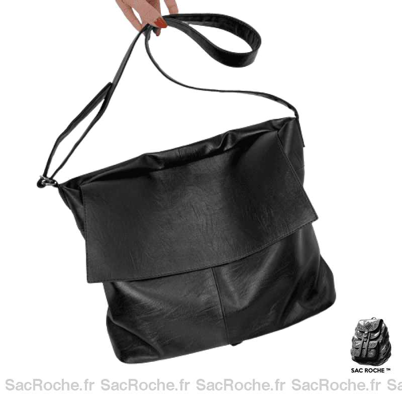 Sac Main Femme Cuir Souple Noir À