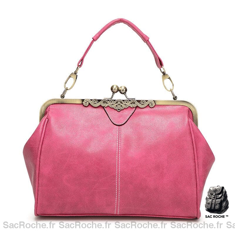 Sac Main Femme Cuir Souple Prix Bas Rose Red À