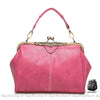 Sac Main Femme Cuir Souple Prix Bas Rose Red À