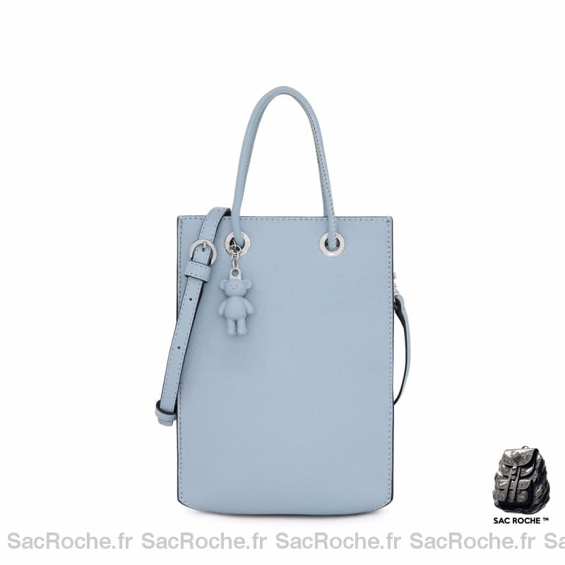 Sac Main Femme Cuir Synthétique Bleu À