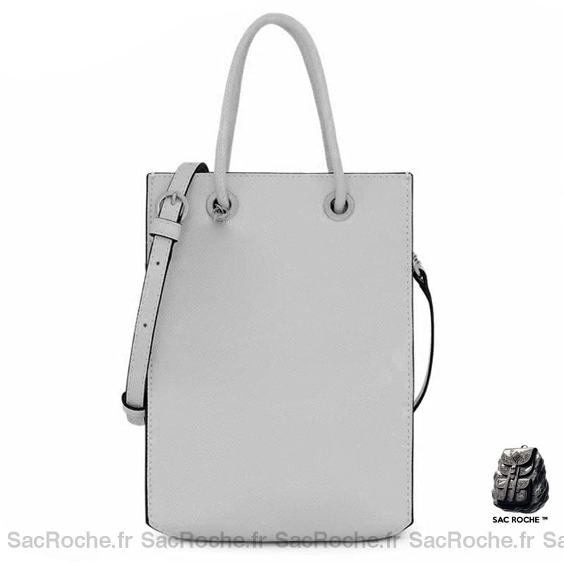 Sac Main Femme Cuir Synthétique Gris À