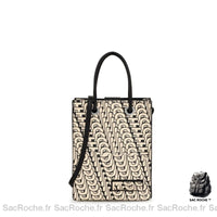 Sac Main Femme Cuir Synthétique - modèle Noir et blanc - Sac Roche ™