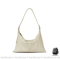 Sac Main Femme Cuir Tendance - modèle Blanc / 34x8x5cm - Sac Roche ™