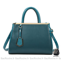 Sac Main Femme Cuir Tendance - modèle Bleu - Sac Roche ™