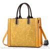 Sac Main Femme Cuir Tendance Jaune / 33Cm À