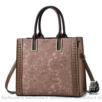 Sac Main Femme Cuir Tendance - modèle Kaki / 33cm - Sac Roche ™