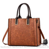 Sac Main Femme Cuir Tendance Orange / 33Cm À