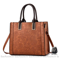 Sac Main Femme Cuir Tendance - modèle Orange / 33cm - Sac Roche ™