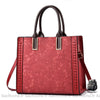 Sac Main Femme Cuir Tendance Rouge / 33Cm À