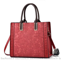 Sac Main Femme Cuir Tendance - modèle Rouge / 33cm - Sac Roche ™