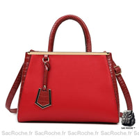 Sac Main Femme Cuir Tendance - modèle Rouge - Sac Roche ™