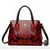 Sac Main Femme Cuir Verni Motif Fleuri - modèle Rouge - Sac Roche ™