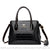 Sac Main Femme Cuir Vernis Imprimé Croco - modèle Noir - Sac Roche ™