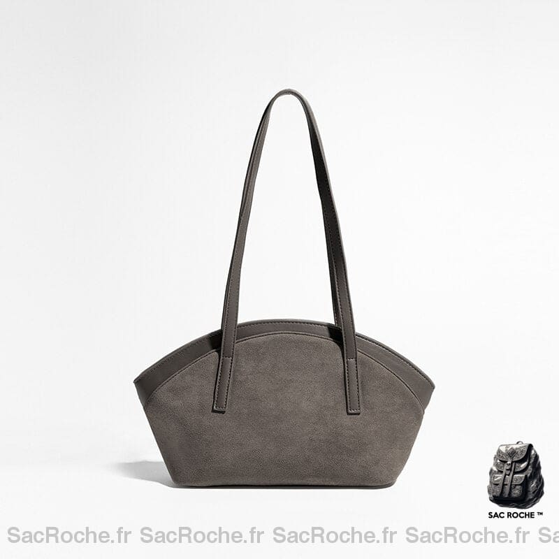 Sac Main Femme Daim Chic Gris À
