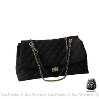 Sac main femme daim tendance - modèle Noir / 38x21x12cm - Sac Roche ™