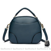 Sac Main Femme Double Compartiment - modèle Bleu foncé - Sac Roche ™