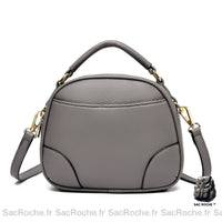 Sac Main Femme Double Compartiment - modèle Gris - Sac Roche ™