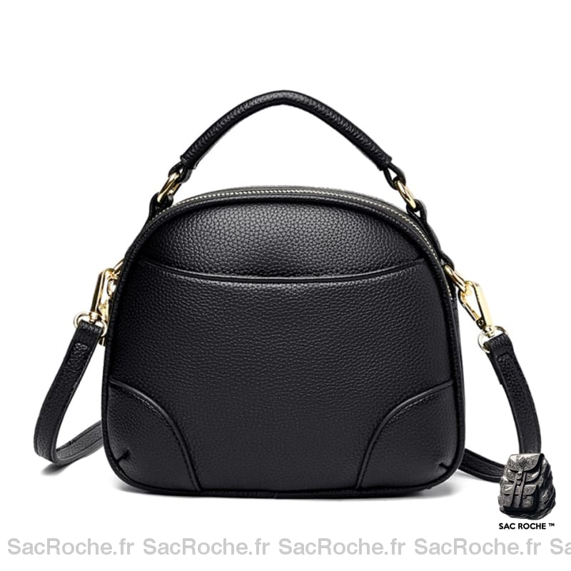 Sac Main Femme Double Compartiment Noir À