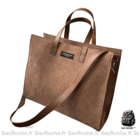 Sac main femme ecole - modèle Café / 35x29x12.5cm - Sac Roche ™