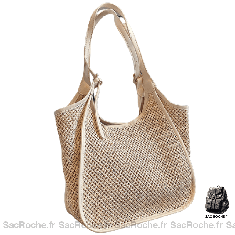 Sac Main Femme Ecru Élégant Beige / 39X11X28Cm À