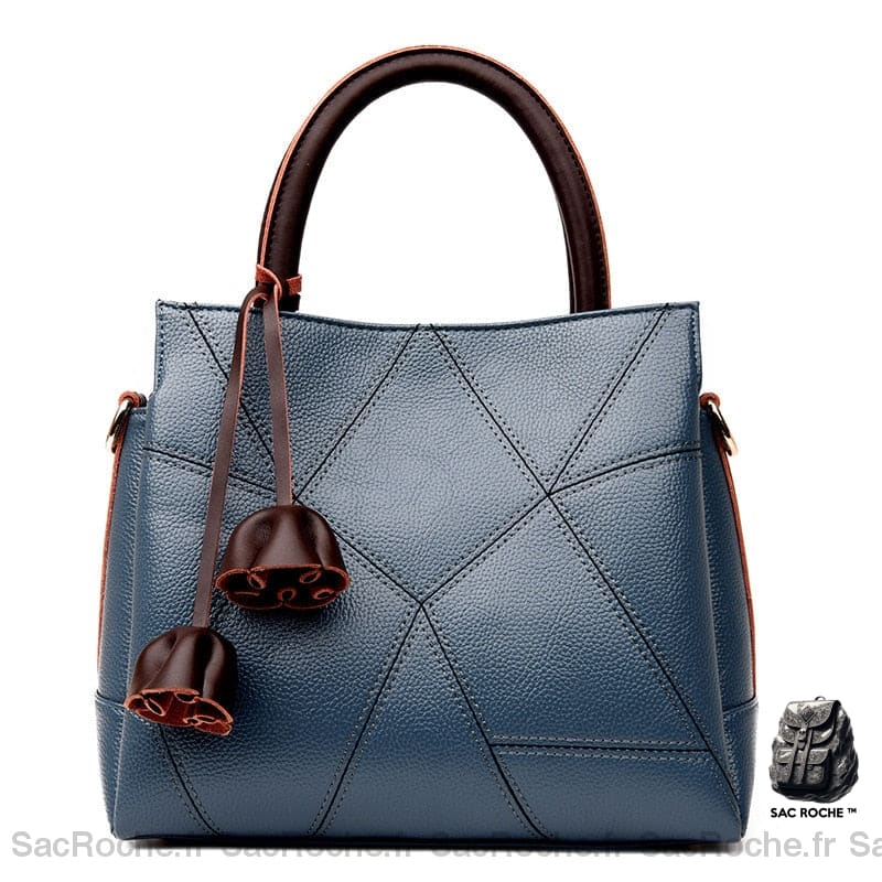 Sac Main Femme Élégant Bleu / 27Cmx12Cmx24Cm À
