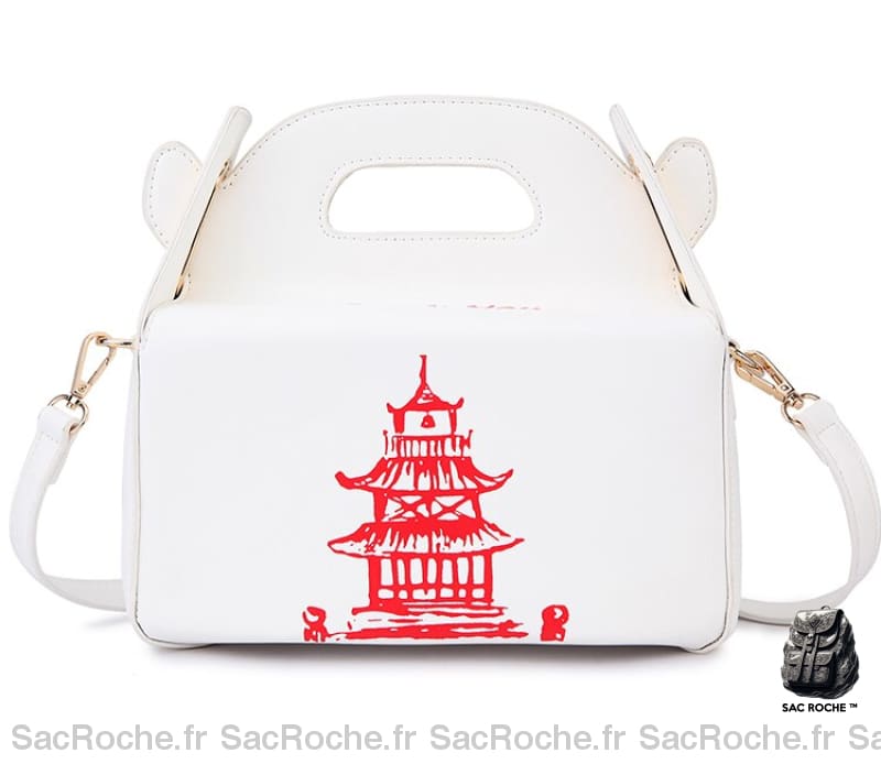 Sac Main Femme Élégant Chine Blanc / 25.5X11X24 Cm À