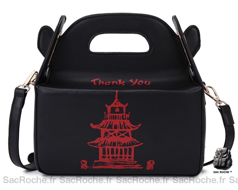 Sac Main Femme Élégant Chine Noir / 25.5X11X24 Cm À