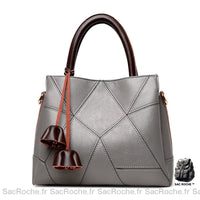 Sac Main Femme Élégant - modèle Gris / 27cmx12cmx24cm - Sac Roche ™