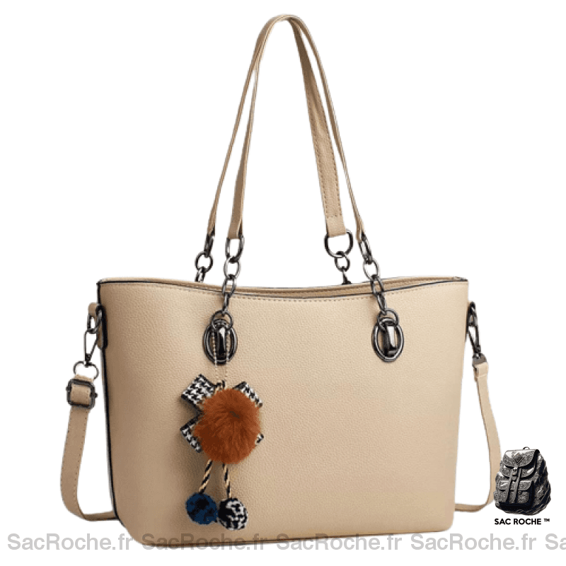 Sac Main Femme Élégant Lycée Blanc Cassé À