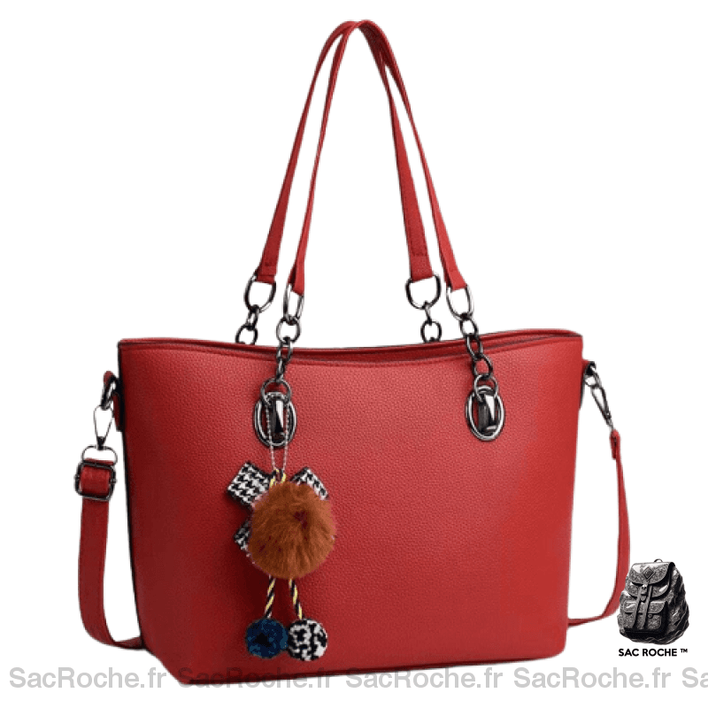 Sac Main Femme Élégant Lycée Rouge À