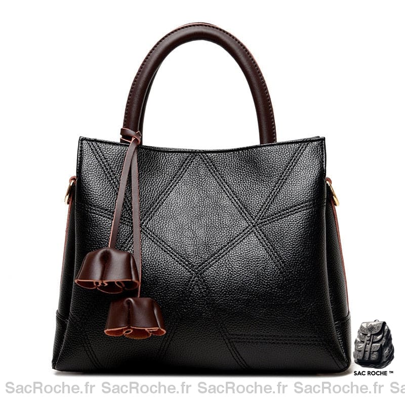 Sac Main Femme Élégant Noir / 27Cmx12Cmx24Cm À