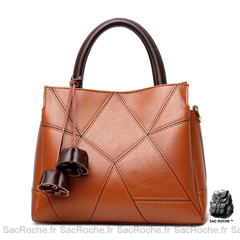 Sac Main Femme Élégant Orange / 27Cmx12Cmx24Cm À