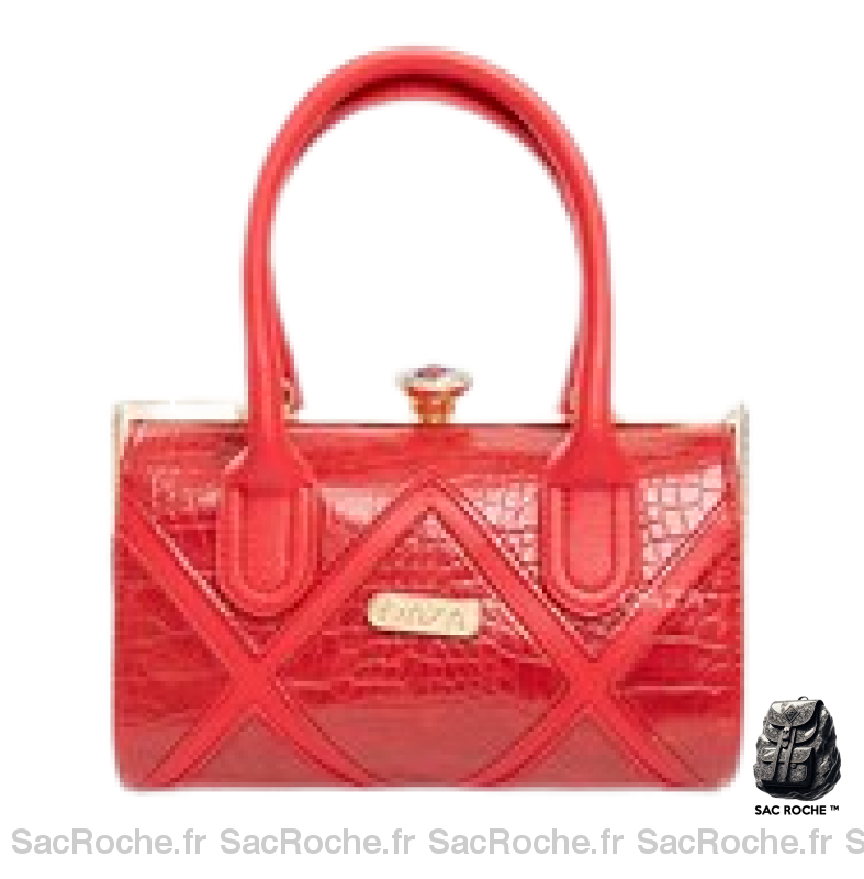 Sac Main Femme Élégant Rouge / 23X14X14Cm À