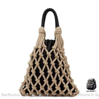 Sac Main Femme En Corde Noir À