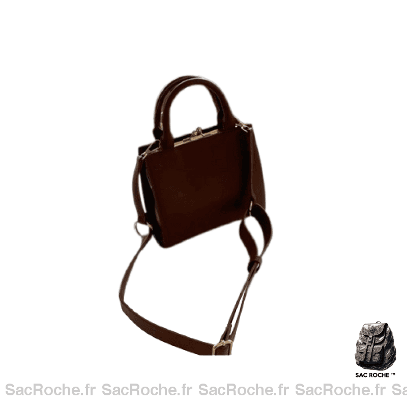 Sac Main Femme En Cuir Marron / 17.5 X 18 8Cm À