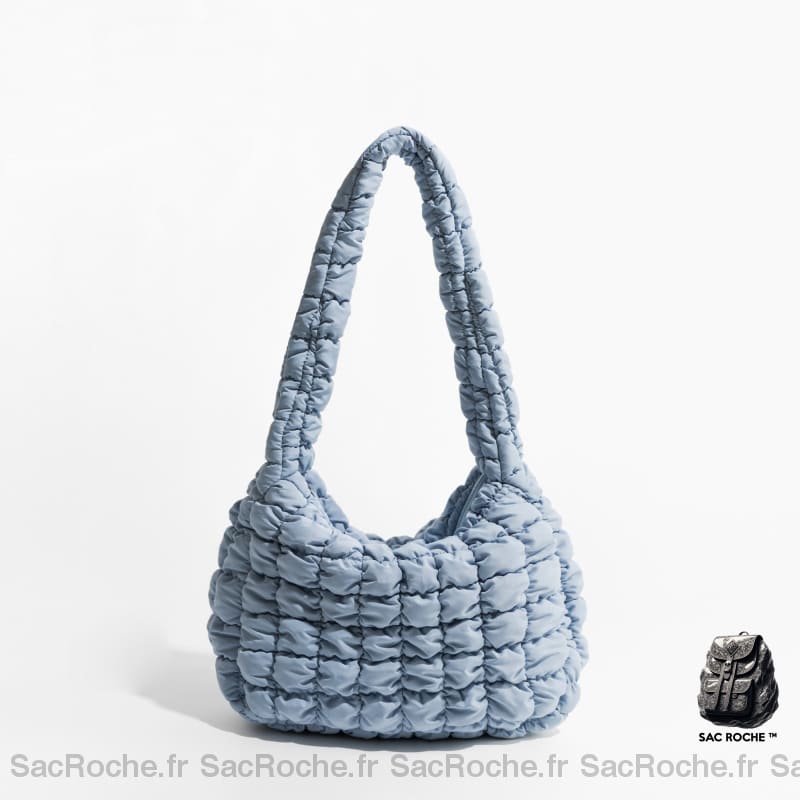 Sac Main Femme Épaule Anse Large Bleu À