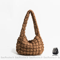 Sac Main Femme Épaule Anse Large Marron À