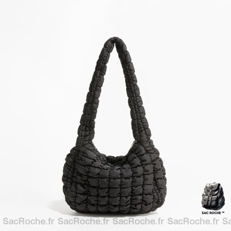 Sac Main Femme Épaule Anse Large Noir À