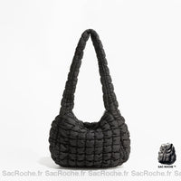 Sac Main Femme Épaule Anse Large - modèle Noir - Sac Roche ™