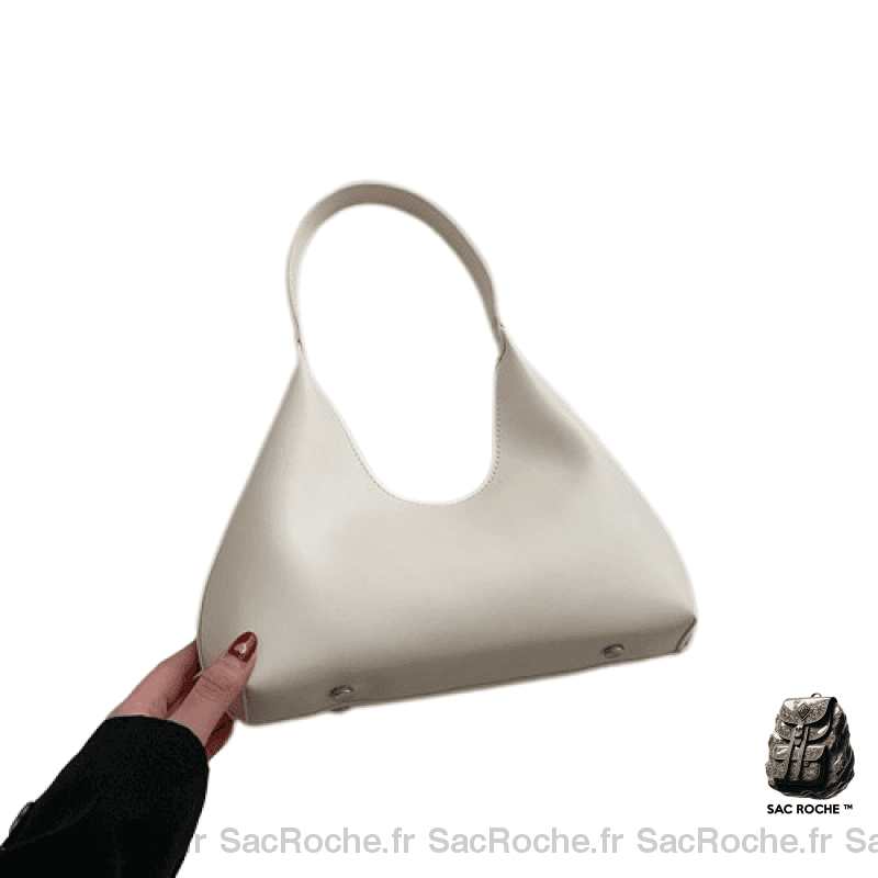 Sac Main Femme Épaule Cuir Blanc / 31X11X8Cm À