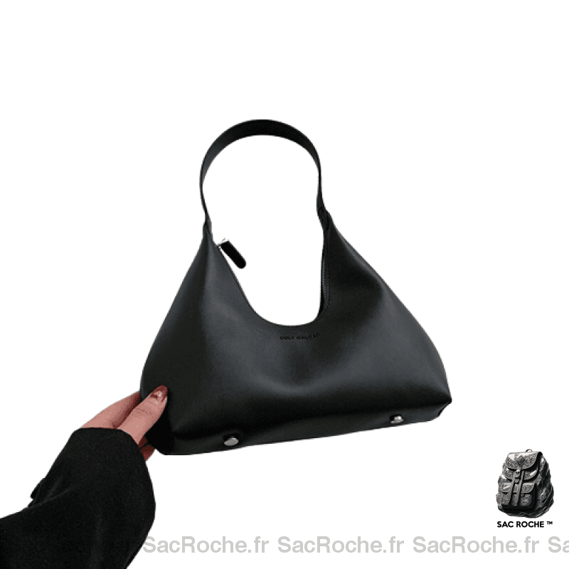 Sac Main Femme Épaule Cuir Noir / 31X11X8Cm À