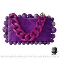 Sac Main Femme Été 2018 - modèle Violet / 23x13.5x6cm - Sac Roche ™