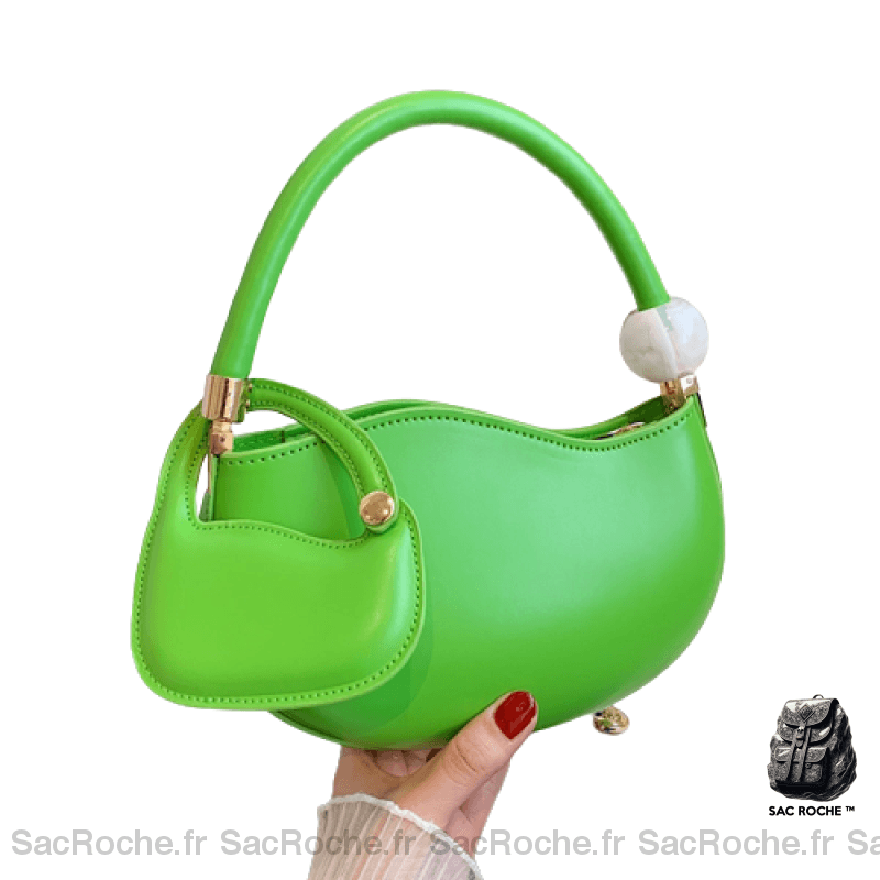 Sac Main Femme Été 2021 Vert / 22X14X6Cm À