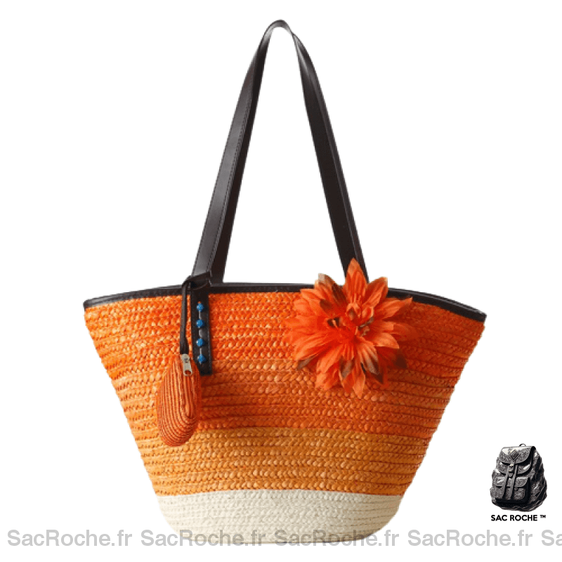 Sac Main Femme Été 2022 Orange À