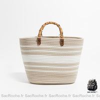 Sac Main Femme Été Printemps 2021 - modèle Kaki et blanc - Sac Roche ™