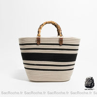 Sac Main Femme Été Printemps 2021 - modèle Noir et blanc - Sac Roche ™