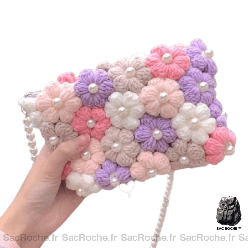 Sac Main Femme Fantaisie Petit Rose / 18X13X2Cm À