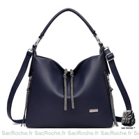 Sac Main Femme Fermeture Éclair Bleu Sombre / 32X15X28Cm À